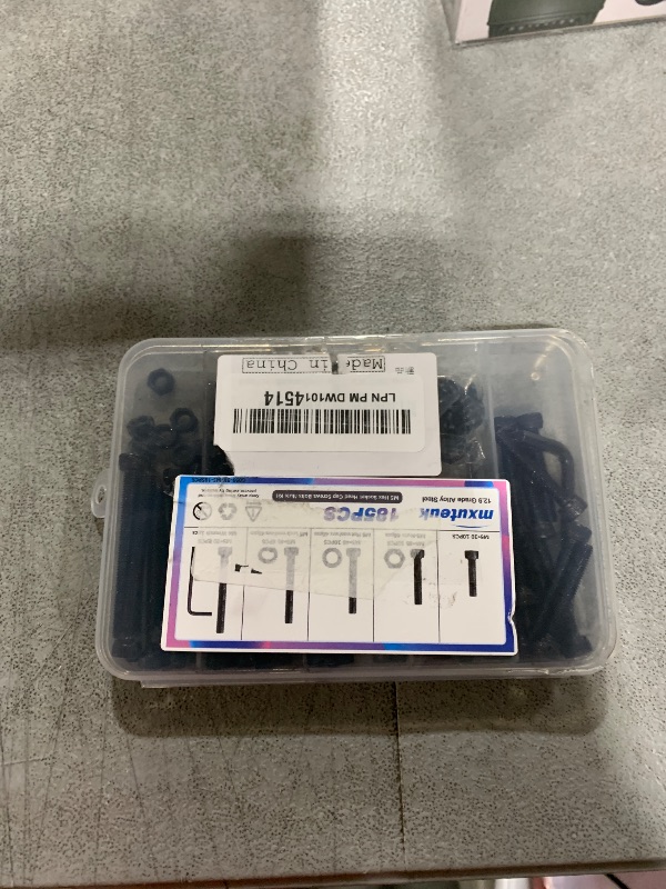 Photo 1 of mxuteuk 185PCS M5 Screws Assortment Set, M5 Hex Socket Head Cap Screws Bolts Nuts Kit, 12.9 Grade Alloy Steel Bolts with Hex Wrench