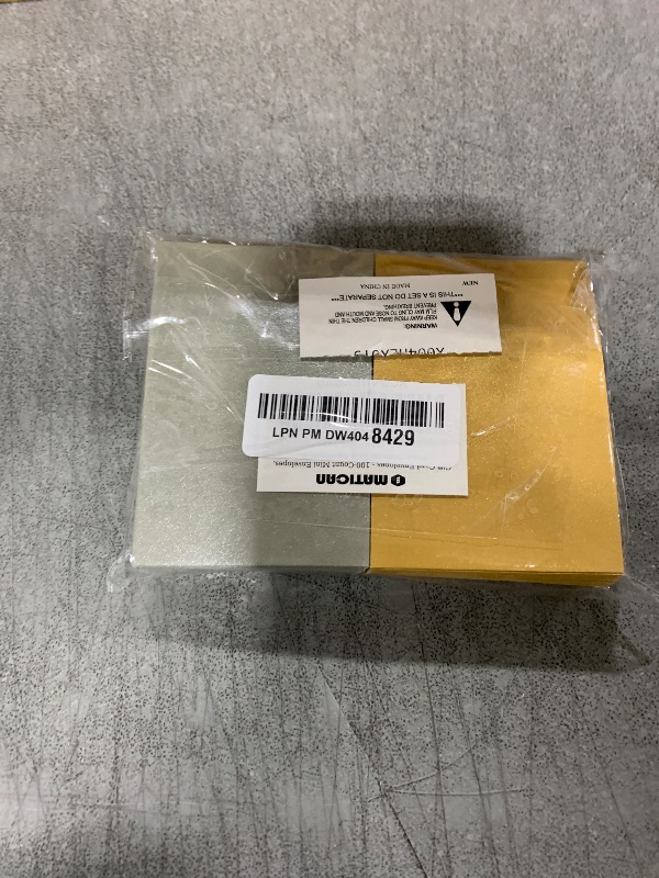 Photo 1 of Gift Card Envelopes - 100-Count Mini Envelopes, Paper Business Card Envelopes, Bulk Tiny Envelope Pockets for Small Note Cards, Gold and Silver, 50 Each, 4 x 2.7 Inches