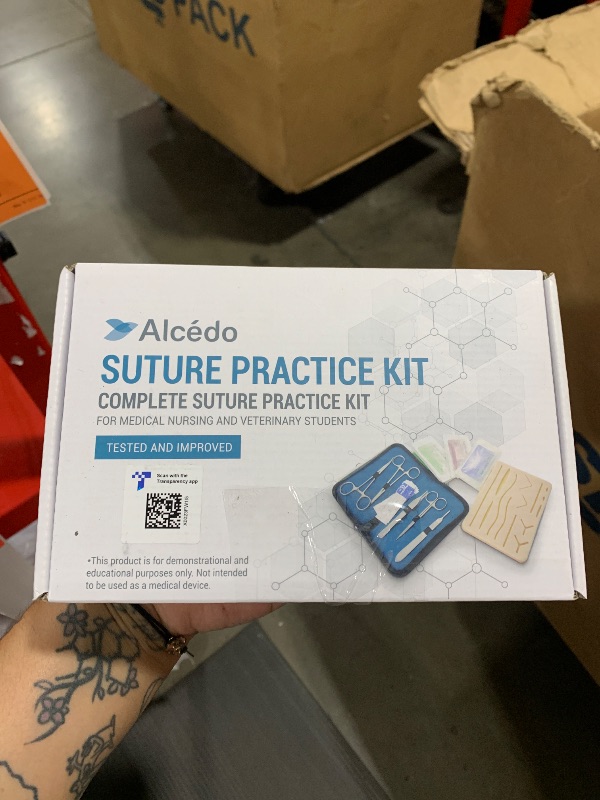 Photo 1 of Alcedo Suture Practice Kit for Medical Students | Complete Set (32 Pieces) Include Durable Large Suturing Pad with Pre-Cut Wounds, Tools Kit, and Suture Threads | Perfect for Practice, Demonstration