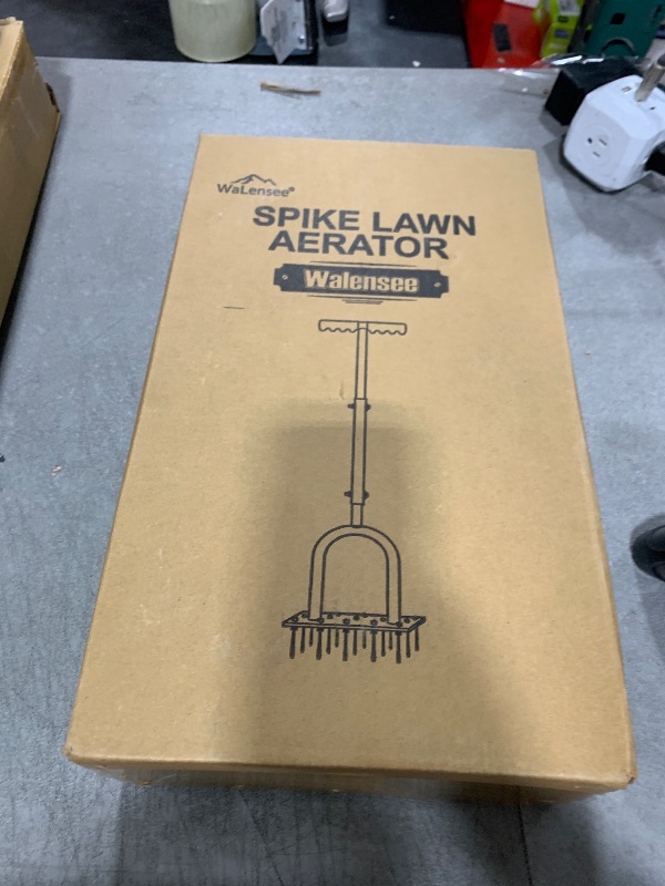 Photo 1 of Walensee Lawn Aerator Spike Metal Manual Dethatching Soil Aerating Lawn with 15 Iron Spikes, Pre-Assembled Grass Aerator Tools for Yard, Lawn Aeration, Garden Tool, Revives Lawn Health, Patented