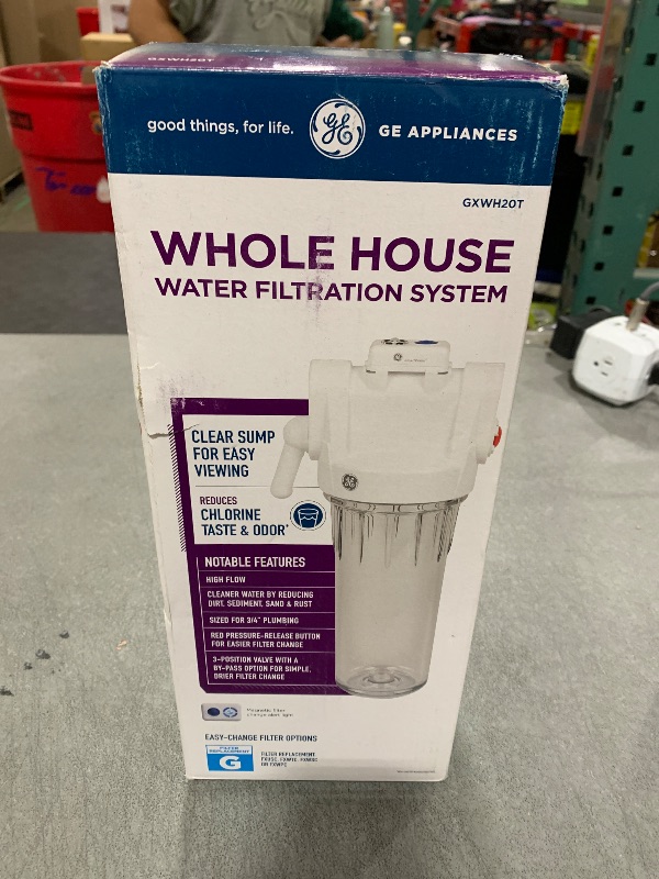 Photo 1 of GE GXWH20T Whole House Water Filtration System | Reduce Sediment, Rust & More | Install Kit & Accessories Included | Filter Not Included | Replace Filter (FXWTC, FXUSC, FXWPC, FXWSC) Every 3 Months