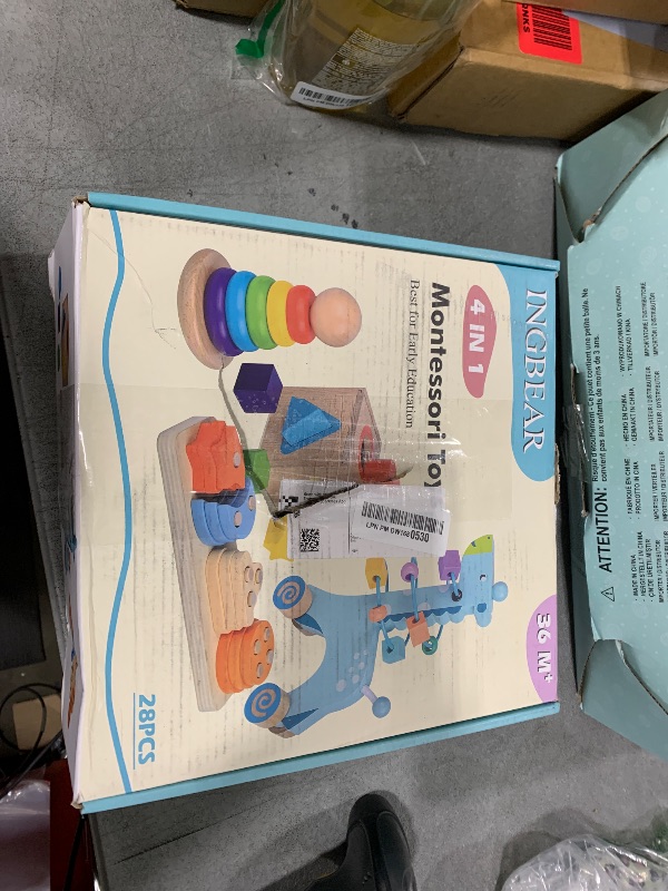 Photo 1 of Ingbear 4-in-1 Wooden Montessori Toys for 1+ Year Old - Educational Sensory Toys for Toddlers Aged 1-3 - Baby Learning Toys for Boys and Girls, Christmas Birthday Gifts