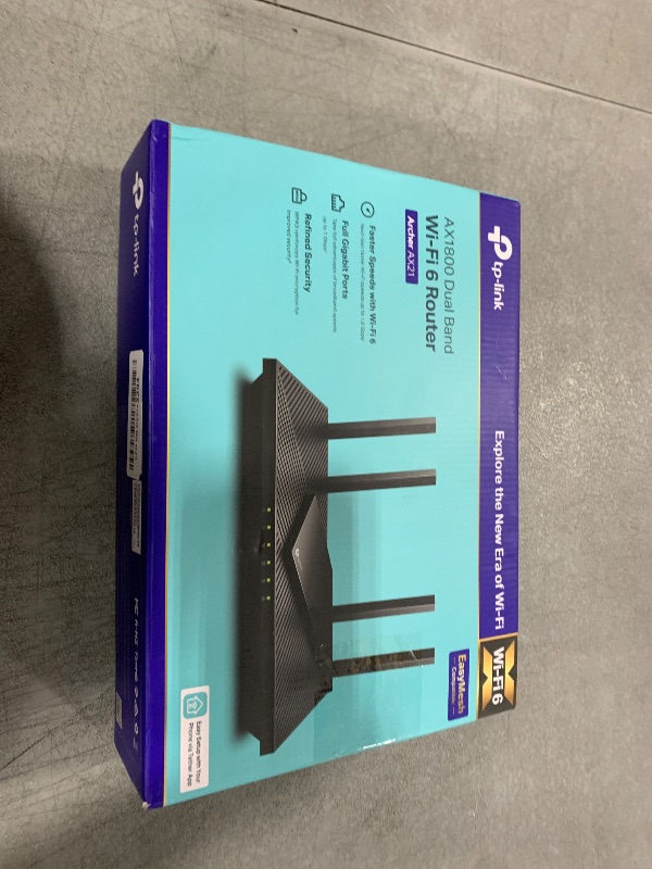 Photo 1 of TP-Link AX1800 WiFi 6 Router V4 (Archer AX21) – Dual Band Wireless Internet, Gigabit, Easy Mesh, Works with Alexa - A Certified for Humans Device