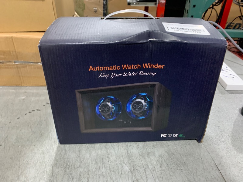 Photo 1 of CAJESA Watch Winders for Automatic Watches,Double Automatic Watch Winder for Rolex,4 Rotation Mode Setting,Blue Light,Elastic Watch Pillows for Cartier Omega,Gift for Man