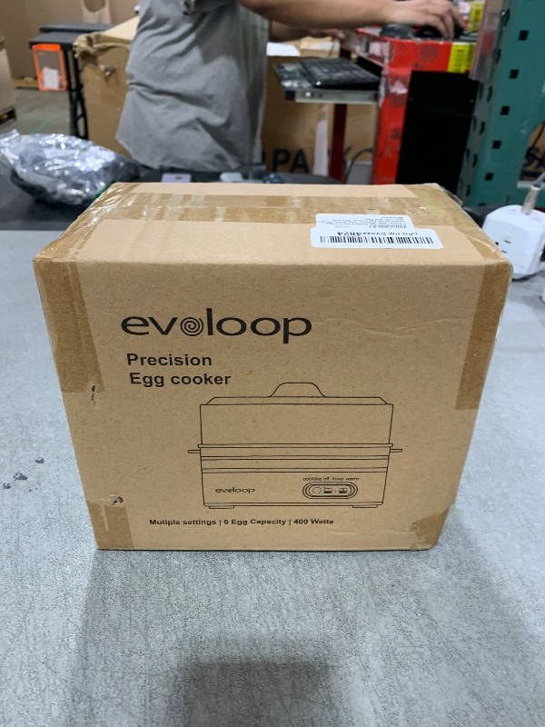 Photo 1 of Evoloop Rapid Egg Cooker Electric 6 Eggs Capacity, Soft, Medium, Hard Boiled, Poacher, Omelet Maker Egg Poacher With Auto Shut-Off, BPA Free