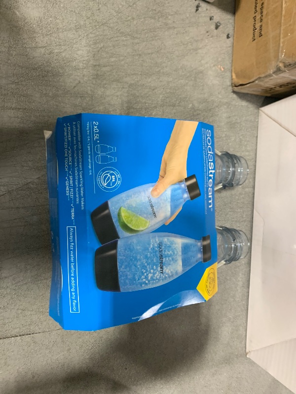 Photo 1 of sodastream 0.5L Twin Pack Dishwasher Safe Slim Bottle (Black)