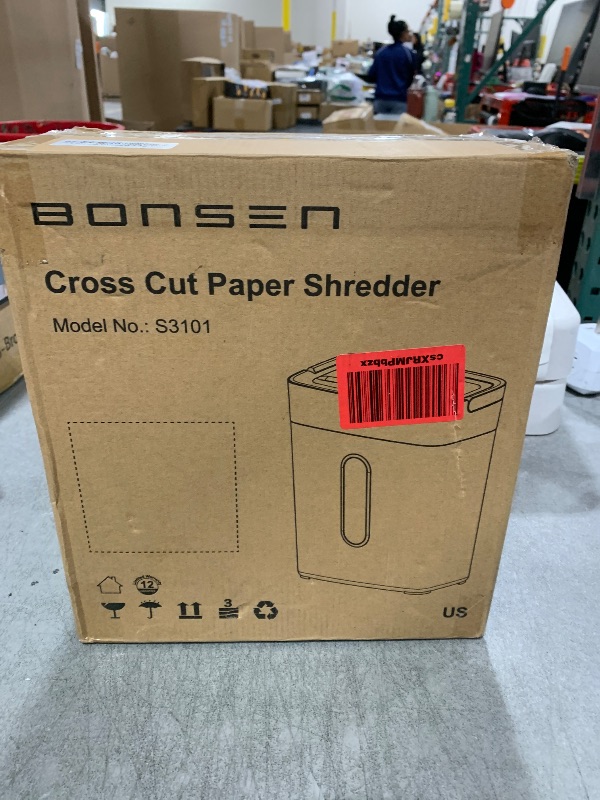 Photo 1 of BONSEN Shredder for Home Office, 4 Gallons 8-Sheet Cross Cut Credit Card Shredder, Small Paper Shredder for Home Use, High Security Level P-4, ETL Certification (S3101)