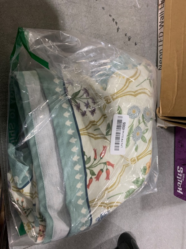 Photo 1 of ISAENNE Floral Tablecloth for Square Tables,Linen Table Cloth with Colorful Flowers Pattern,Heavy Durable Table Cover for Dining Thanksgiving Kitchen Decor Party Banquet Christmas,55"*55"