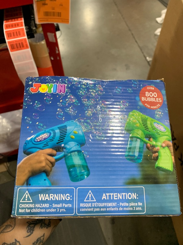 Photo 1 of JOYIN 2 Kids Bubble Gun with 2 Bottles Refill Solution, Bubble Machine Gun for Toddlers 1-3 Kids 4-8, Party Favors, Summer Toy, Outdoors, Easter, Birthday Gift