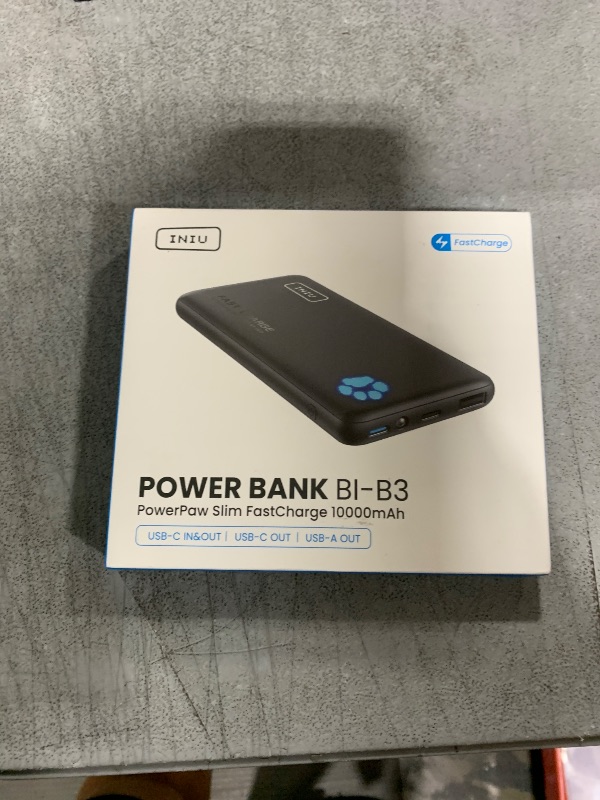 Photo 1 of INIU Portable Charger, 20W PD3.0 Fast Charging Slimmest 10000mAh Power Bank, USB C in/Out QC4+ Battery Pack, Portable Phone Charger for iPhone 16 15 14 13 12 Pro Samsung S22 S21 Google AirPods iPad