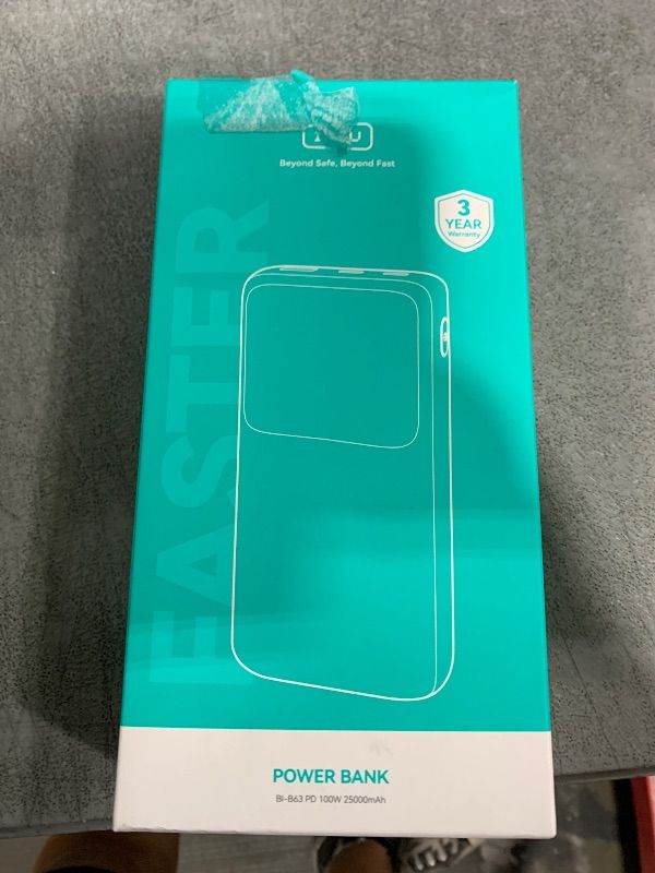 Photo 1 of INIU Power Bank, 25000mAh 100W USB C Laptop Portable Charger, PD QC Fast Charging 3-Output Battery Pack, Travel Charger for Laptop MacBook iPad Tablet Steam Deck iPhone 16 15 14 Pro Samsung S22 etc