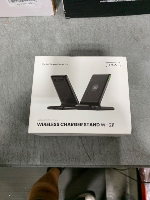 Photo 1 of [2-Pack] Wireless Charger, INIU 15W Qi-Certified Fast Wireless Charging Stand with Sleep-Friendly Adaptive Light Compatible with iPhone 16 15 14 13 12 Pro Max Plus Samsung Galaxy S22 S21 Note 20 etc