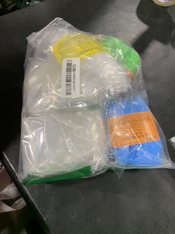 Photo 1 of (8 Pack, 4PC Adults + 4 PC Kids) Rain Ponchos Family Pack? Disposable Ponchos for Kids and Adults?Rain Ponchos with Drawstring Hood