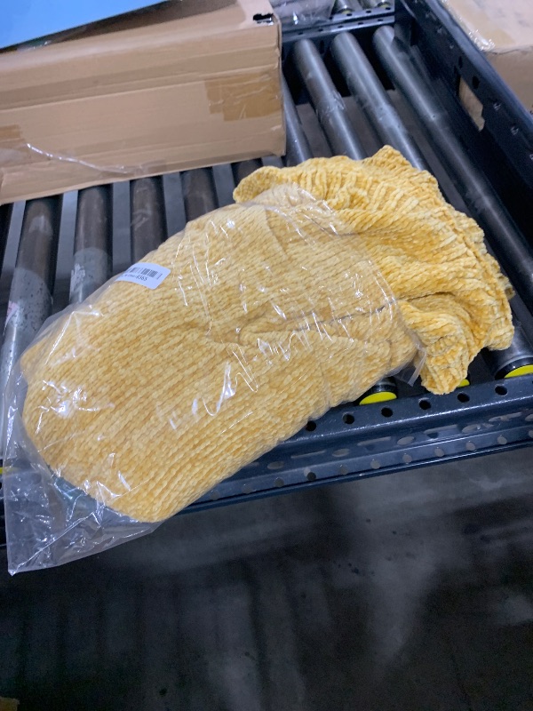 Photo 1 of BATTILO HOME Mustard Yellow Throw Blanket for Couch, Gold Chenille Knit Blanket for Sofa, Chair, Spring Throw Blanket for Home Decor, 51"x67"