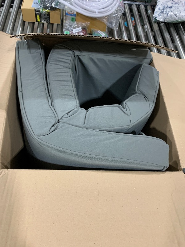 Photo 1 of HOMELYSIAN Chaise Lounge Cushions Outdoor, 72"x21"x3" Triple-Waterproof Outdoor Chair Cushions with Removable Cover, 4 Adjustable Ties Lounge Chair Cushions for Outdoor Furniture, Dark Grey