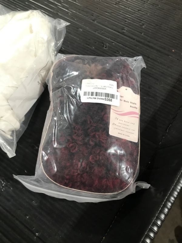 Photo 1 of Fancy Hair Short Kinky Curly Wigs Ombre Burgundy Side Part Afro Wigs for Black Women Synthetic Yanky Twist Out Wig Natural Hairstyle for Daily Use (99J)