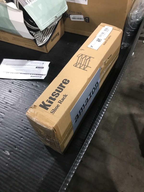 Photo 1 of Kitsure Shoe Rack for Closet, Sturdy Shoe Shelf for Entryway, Space-Saving Shoes Organizer and Storage, 27.6" x 11.8" x 22.6", Black