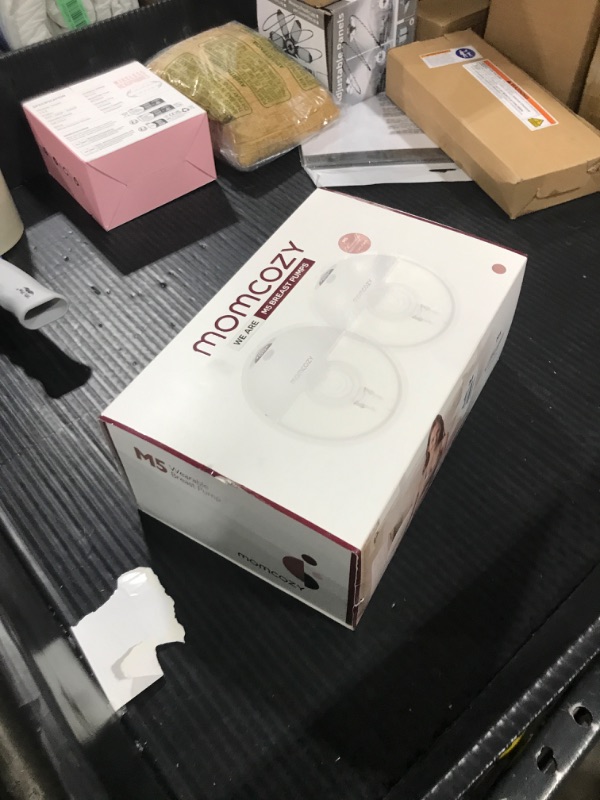 Photo 1 of Momcozy Breast Pump Hands Free M5, Wearable Breast Pump of Baby Mouth Double-Sealed Flange with 3 Modes & 9 Levels, Electric Breast Pump Portable - 24mm, 2 Pack Cozy Red