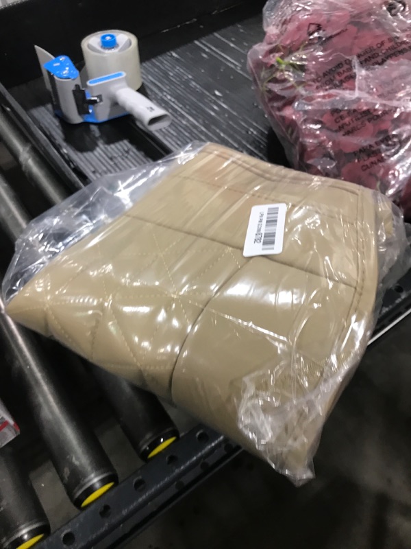 Photo 1 of Black Panther Luxury Polyvinyl Car Seat Cover Front Bottom Seat Cushion Cover, Anti-Slip and Wrap Around The Bottom, Fits 95% of Vehicles - 1 Piece,Beige