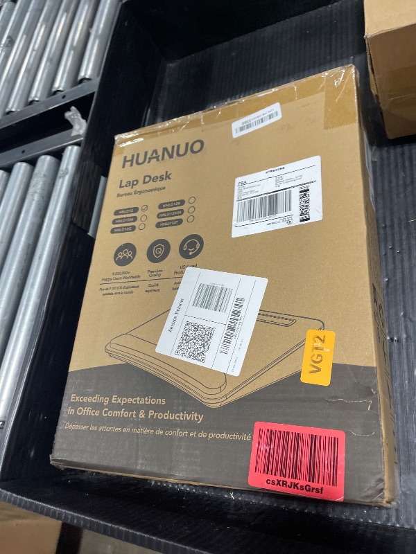 Photo 1 of HUANUO Portable Lap Laptop Desk with Pillow Cushion, Fits up to 15.6 inch Laptop, with Anti-Slip Strip & Storage Function for Home Office Students Use as Computer Laptop Stand, Book Tablet