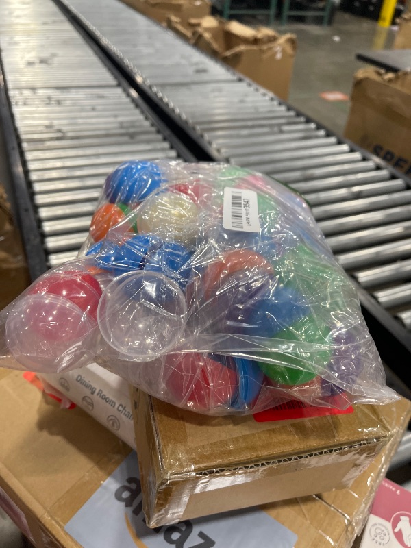 Photo 1 of Entervending Empty Clear-Colored Round Capsules 2 inch 50 pcs Bulk 7 Colors Capsule for Toy Gumball Machines Plastic Containers Surprise for Kids Party Favor Prize