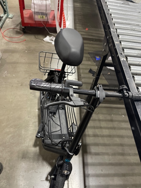 Photo 1 of Electric Scooter with Seat, 550W Motor, 18.6MPH Top Speed, 20 Miles Range, Adults Electric Scooter with Large Storage Basket for Pets Dogs and Items C1S-FB4