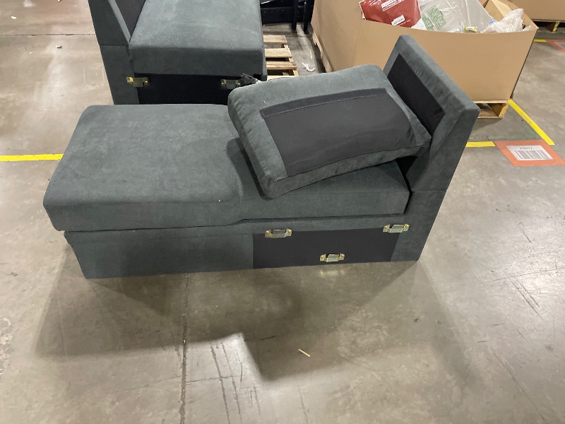 Photo 1 of Two pieces of a sectional fold out couch 