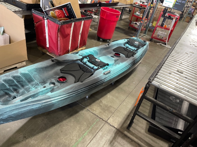 Photo 1 of Perception Kayaks Tribe 13.5 Sit on Top Tandem Kayak for All-Around Fun Large Rear Storage with Tie Downs, Dapper   kayak only missing all accessory's
