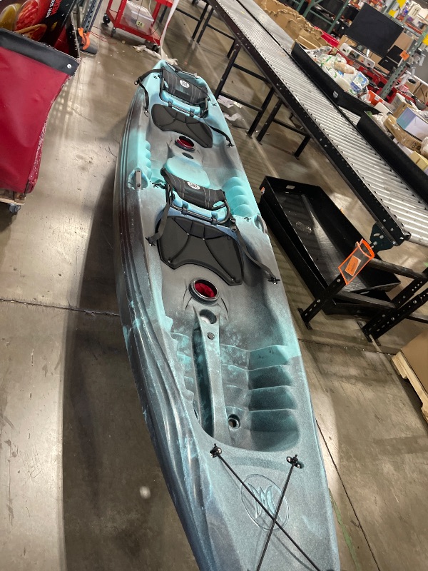 Photo 1 of Perception Kayaks Tribe 13.5 Sit on Top Tandem Kayak for All-Around Fun Large Rear Storage with Tie Downs, Dapper   kayak only missing all accessory's