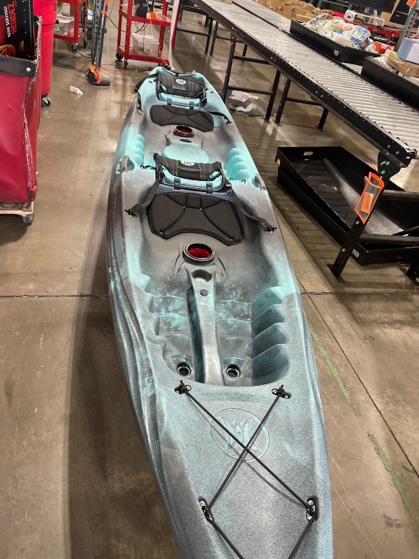 Photo 1 of Perception Kayaks Tribe 13.5 Sit on Top Tandem Kayak for All-Around Fun Large Rear Storage with Tie Downs, Dapper   kayak only missing all accessory's