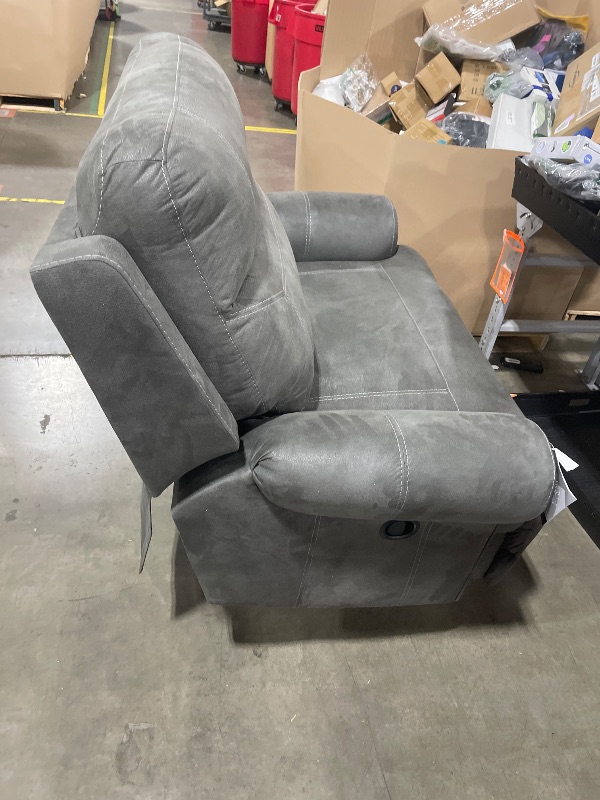 Photo 1 of Signature Design by Ashley Clonmel Microfiber Extra Wide Manual Reclining Loveseat, Gray