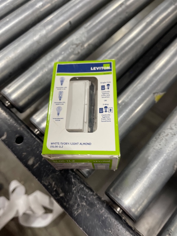 Photo 1 of Leviton Decora Slide Dimmer Switch for Dimmable LED, Halogen and Incandescent Bulbs, DSL06-1LZ, White with Ivory and Light Almond Faceplates