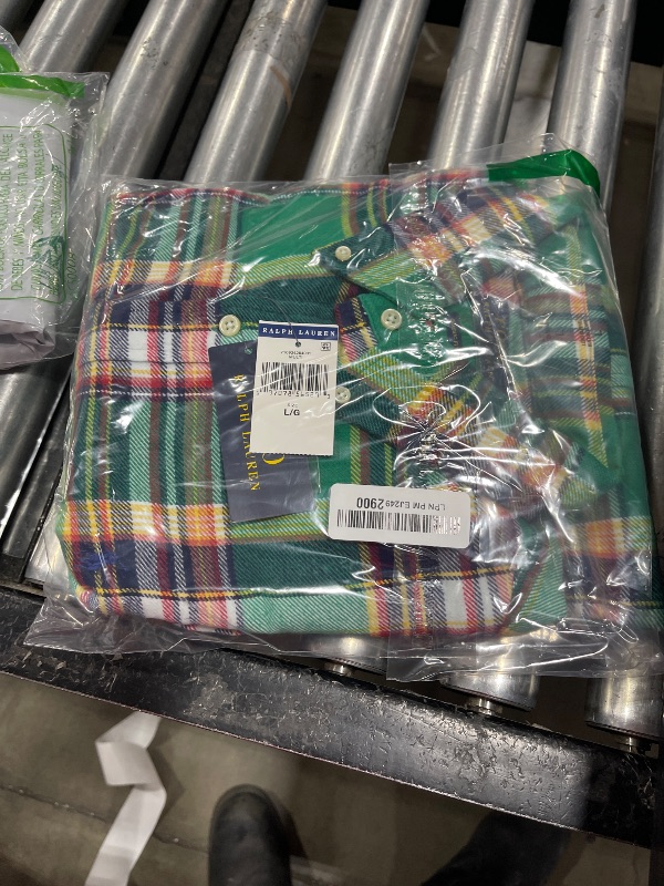 Photo 1 of POLO RALPH LAUREN Men's Classic-Fit Plaid Brushed Flannel Shirt (Green MU, L)