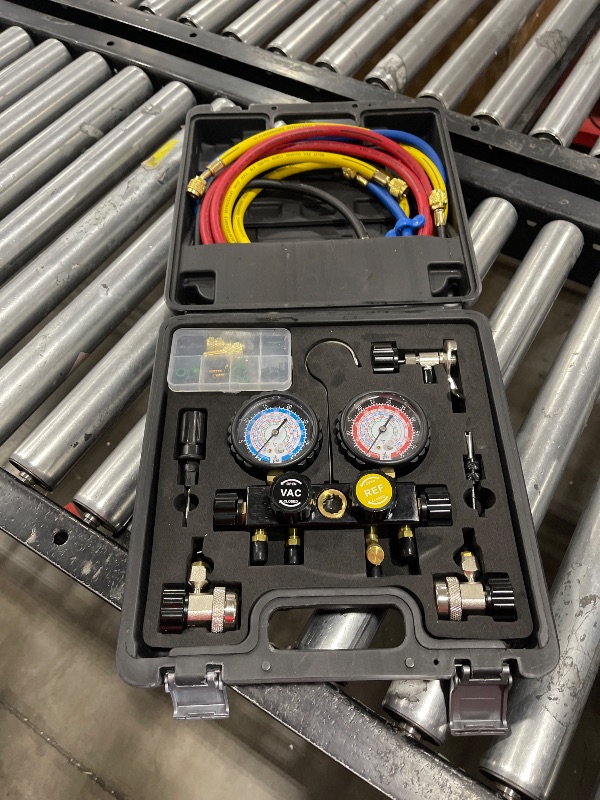 Photo 1 of Lichamp HVAC Gauges with Hoses, AC Manifold Gauge Set R134A R410A R404A R22 Refrigerant Gauges