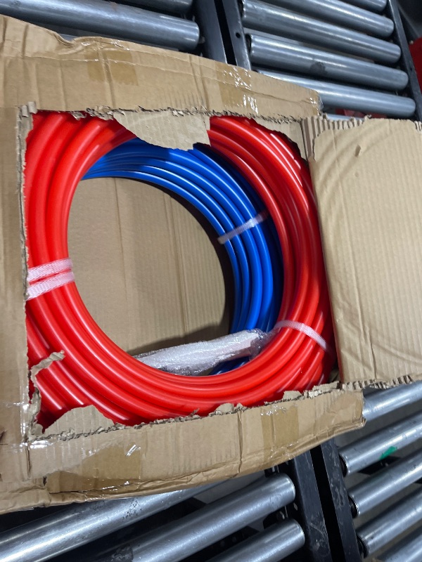 Photo 1 of Pex  1/2 Inch 100ft 2 Rolls PEX Tubing EVOH Pex-B Pipe Non Oxygen Barrier Durable Leakage-Proof Flexible for Residential Water Lines in Homes pex Radiant Heat Tubing(Red+Blue)