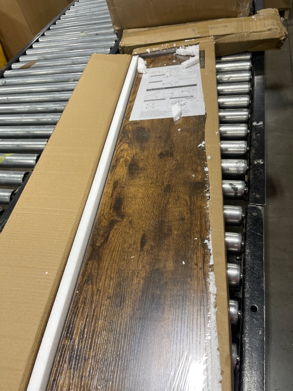 Photo 1 of QEEIG Bathroom Shelves 48 inches Long Wall Shelf Large Extra Long 48 x 9 inch Set of 2, Rustic Brown (008-120BN)