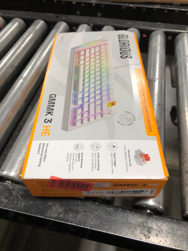 Photo 1 of Glorious Gaming - GMMK 3 HE Rapid Trigger Keyboard, Hall Effect, 8K Polling Rate, MX Mechanical & Magnetic Switches, Hotswappable 75% Keyboard, Modular Gasket System, Doubleshot PBT keycaps (White)