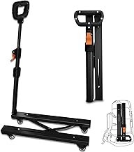 Photo 1 of Folding Hand Truck, Portable Mobile Trolley with 4 Wheels, 500 LBS Load-Bearing, Compact and Lightweight for Luggage, Camping,Travel, Moving, Shopping, Easy to Store, Black
