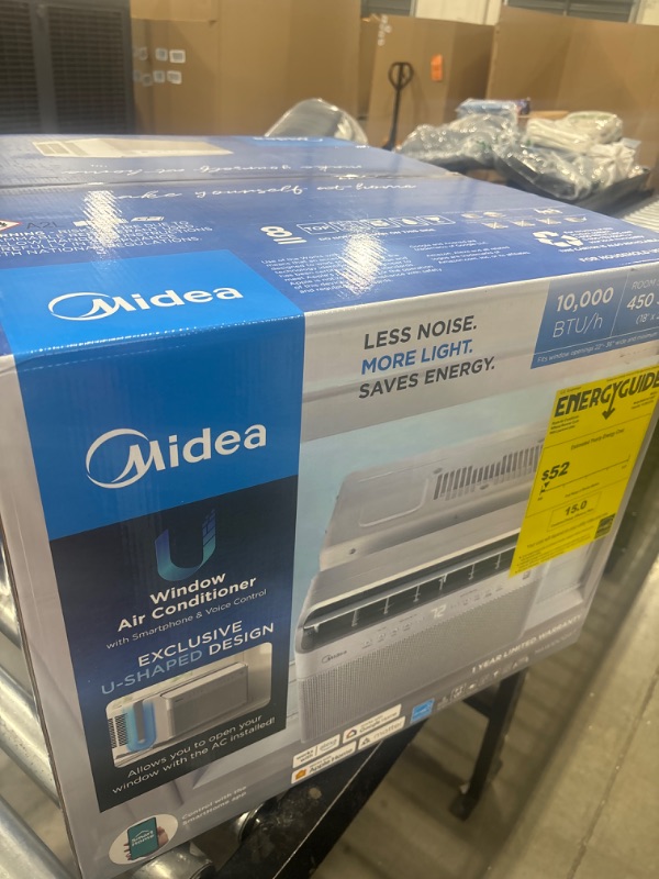 Photo 1 of Midea 10,000 BTU U Shaped Smart Inverter Window Air Conditioner, Cools up to 450 Sq. Ft.,Ultra Quiet with Open Window Flexibility, Works with Alexa/Google Assistant, 35% Energy Savings, Remote Control