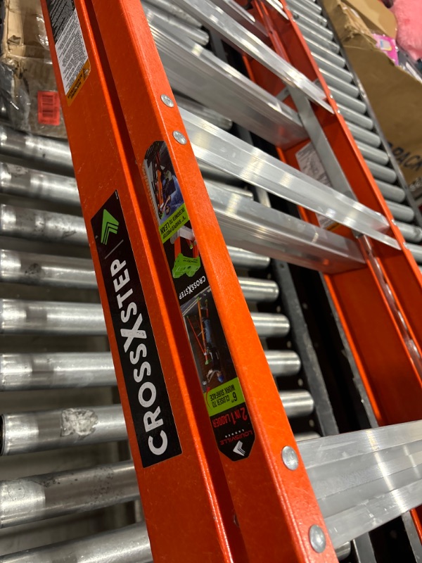 Photo 1 of Louisville Ladder 10-foot Fiberglass Cross Step Ladder, 300-Pound Load Capacity, Type IA, FXS1510