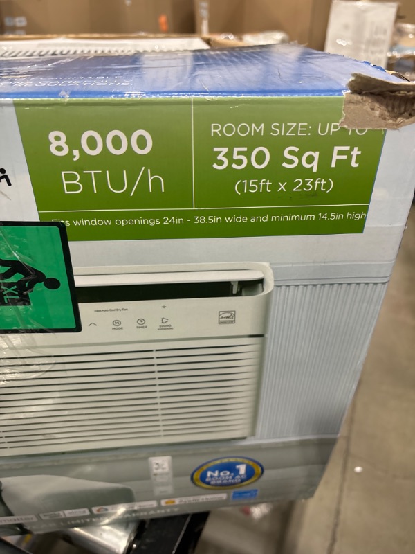 Photo 1 of Midea 8,000 BTU Smart Inverter Air Conditioner Window Unit with Heat and Dehumidifier – Cools up to 350 Sq. Ft., Energy Star Rated, Quiet Operation, Electronic Controls, Remote Control, White