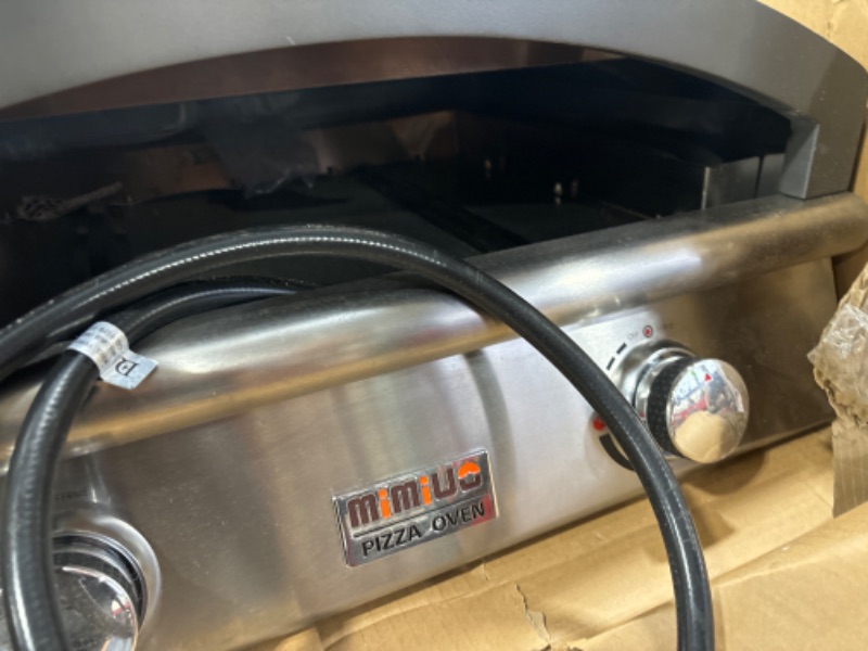 Photo 1 of Mimiuo 25 Inch Outdoor Gas Pizza Oven, Portable Propane Pizza Oven with Large Baking Stone - Make 2 Pizzas At Once - Multifunctional Stainless Steel Grilling Stove to Cook Steak Meat Seafood