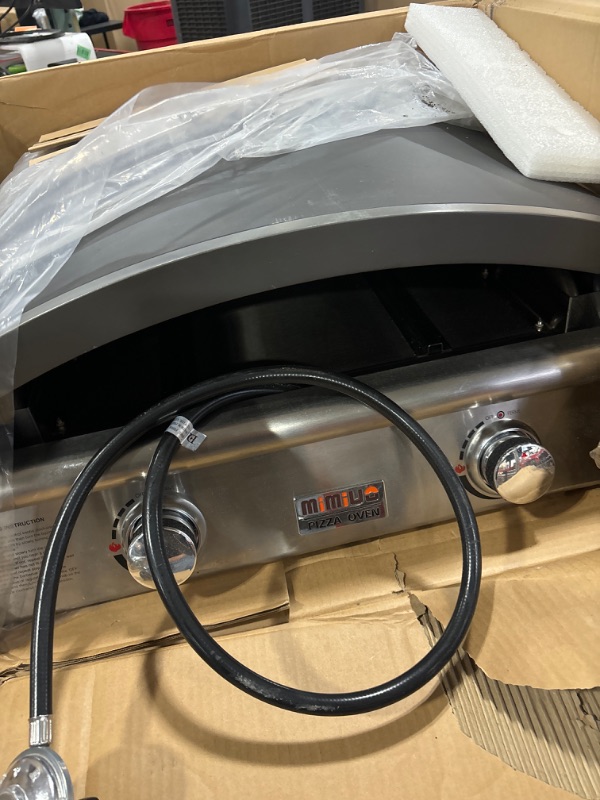 Photo 1 of Mimiuo 25 Inch Outdoor Gas Pizza Oven, Portable Propane Pizza Oven with Large Baking Stone - Make 2 Pizzas At Once - Multifunctional Stainless Steel Grilling Stove to Cook Steak Meat Seafood