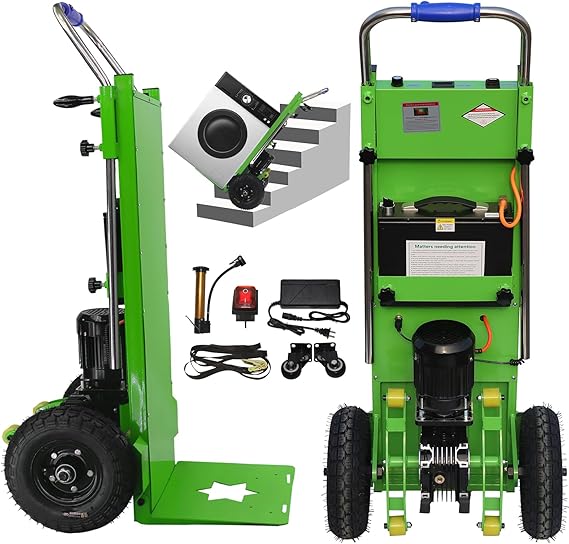 Photo 1 of Electric Stair Climbing Hand Trucks Heavy Duty,880 LBS Hand Trucks High Load Capacity Electric Stair Climbing Hand Trucks Dolly Cart (Green, 1 Battery)
