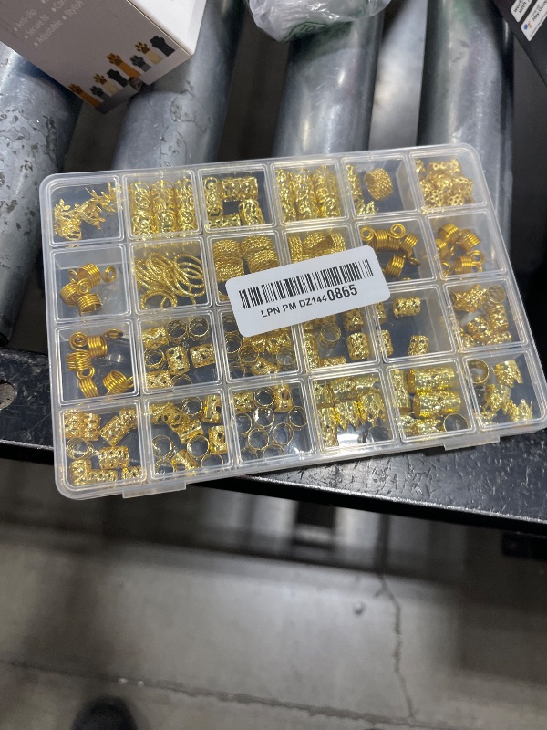 Photo 1 of 220 Pcs Gold Hair Jewelry Braid, Tuefuzy Hair Accessory, Hair Dreadlock Accessory Braid, Metal Gold Braids Rings Cuffs Clips for Jewelry Decorations