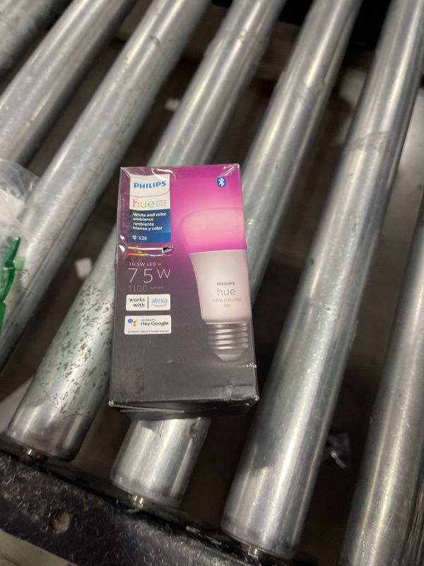 Photo 1 of Philips Hue Smart 75W A19 LED Bulb - White and Color Ambiance Color-Changing Light - 1 Pack - 1100LM - E26 - Indoor - Control with Hue App - Works with Alexa, Google Assistant and Apple Homekit