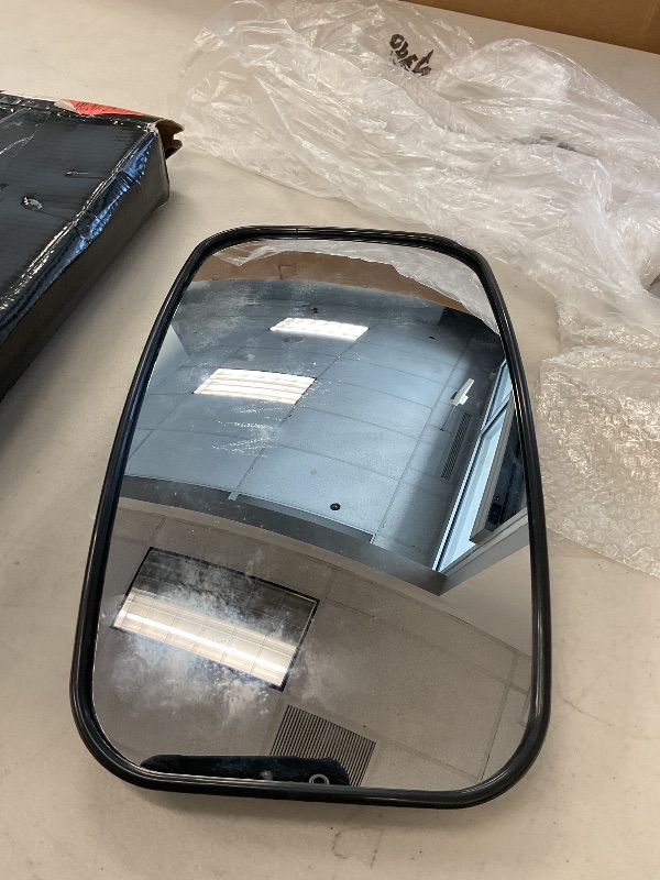 Photo 1 of Wakeboard Tower Mirror Black Big Tournament Boat Mirror 7 X 13 Inch Angle-Free 360 adjustable Bimini Top Tube 2.5" Clamp Marine Convex Wide Rear View Mirror Knee Board Wake Surfing (Black)