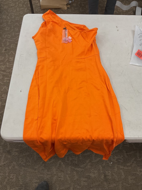 Photo 1 of FANCYINN ORANGE DRESS FOR WOMAN SUMMER/ DINNER APPAREL OFF THE SHOULDER SIZE MEDIUM
