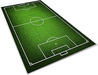 Photo 1 of stock photo for reference - Kids Rug Soccer Field Rug Football Rug Carpet Playmat Fun Sports Area Rugs with Anti Skid Rubber Backing for Boys Children's Bedroom Playroom Living Room Nursery Green