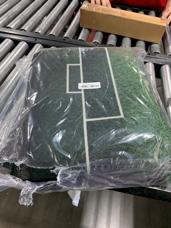 Photo 1 of stock photo for reference - Kids Rug Soccer Field Rug Football Rug Carpet Playmat Fun Sports Area Rugs with Anti Skid Rubber Backing for Boys Children's Bedroom Playroom Living Room Nursery Green